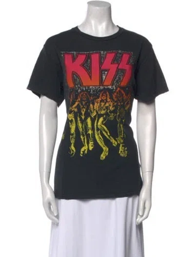 Pre-owned Madeworn Printed Scoop Neck T-shirt In Black