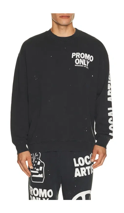 Madeworn Promo Classic Crew Sweatshirt In Black