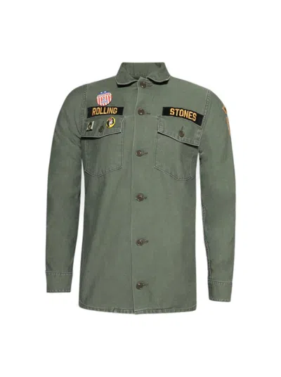 Madeworn Rolling Stone Jacket Faded Army In Green