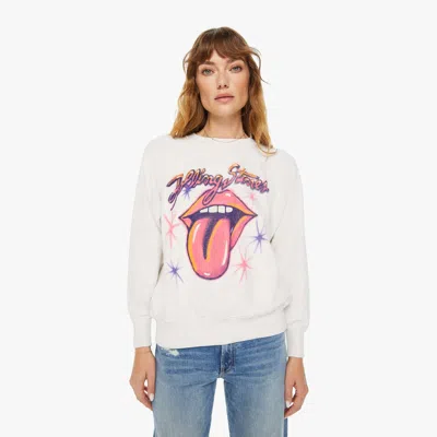 Madeworn Rolling Stones Airbrush Shrunken Sweatshirt Vintage T-shirt In White