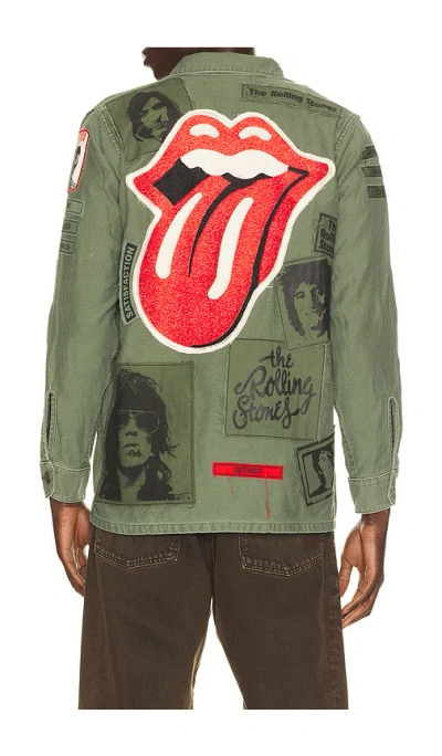 Madeworn Rolling Stones Jacket In Faded Army