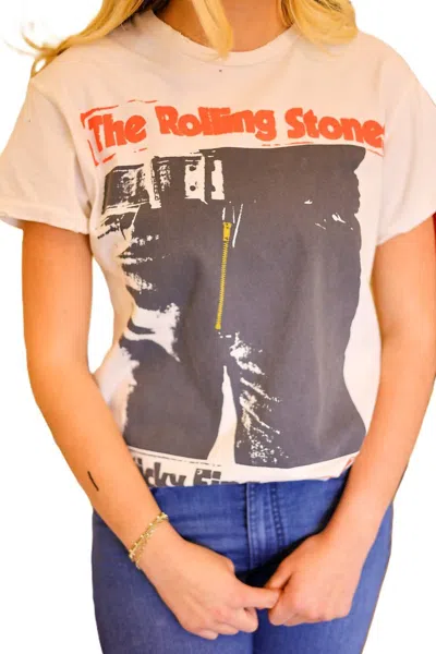 Madeworn Rolling Stones Tee In Vintage White In Multi