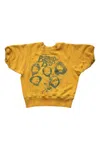 Madeworn Women's Beach Boys Short Sleeve Sweatshirt In Yellow In Orange