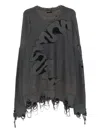 Madfrenzy Cortex Distressed Sweater In Gray