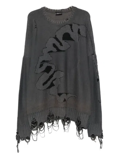 MADFRENZY CORTEX DISTRESSED SWEATER