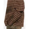 Madfrenzy Checked-print Deconstructed-sleeve Shirt In Brown