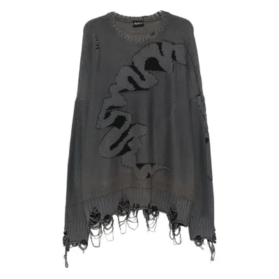 Madfrenzy Cortex Distressed Sweater In Gray