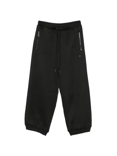 Madfrenzy Zip Striped Trousers In Black