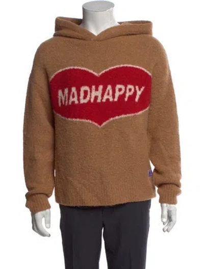 Pre-owned Madhappy Baby Alpaca Graphic Print Pullover In Brown