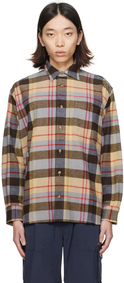 Madhappy Brown & Beige Check Shirt In Walnut-plaid