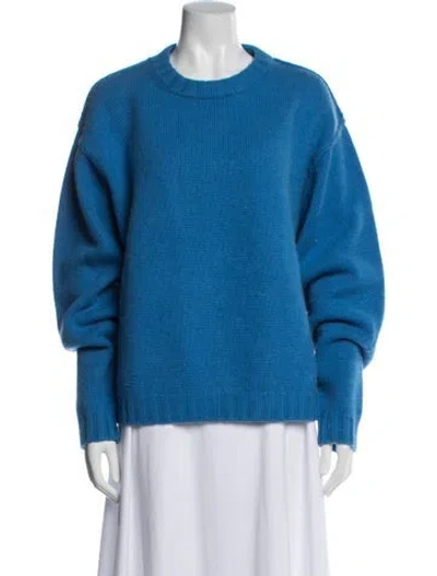 Pre-owned Madhappy Cashmere Crew Neck Sweater In Blue