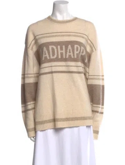 Pre-owned Madhappy Cashmere Graphic Print Sweater In Neutral