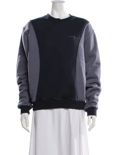 Pre-owned Madhappy Colorblock Pattern Crew Neck Sweatshirt In Blue