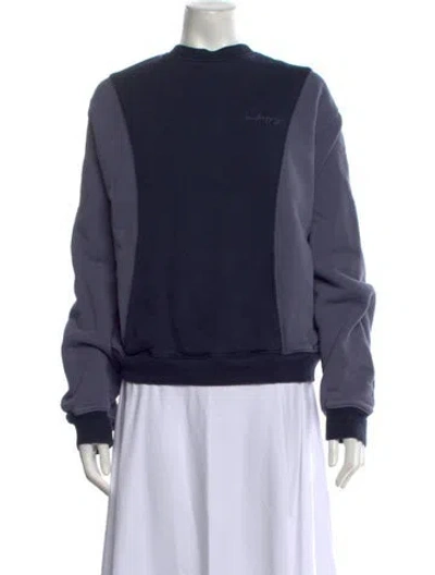 Pre-owned Madhappy Colorblock Pattern Crew Neck Sweatshirt In Blue