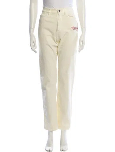 Pre-owned Madhappy Corduroy Straight Leg Pants In Yellow