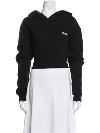 Pre-owned Madhappy Crew Neck Long Sleeve Hoodie In Black
