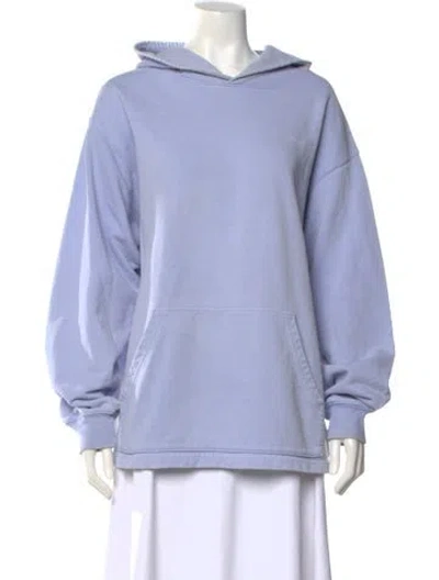 Pre-owned Madhappy Crew Neck Long Sleeve Hoodie In Blue