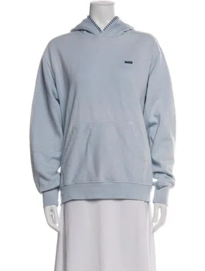 Pre-owned Madhappy Crew Neck Long Sleeve Hoodie In Blue
