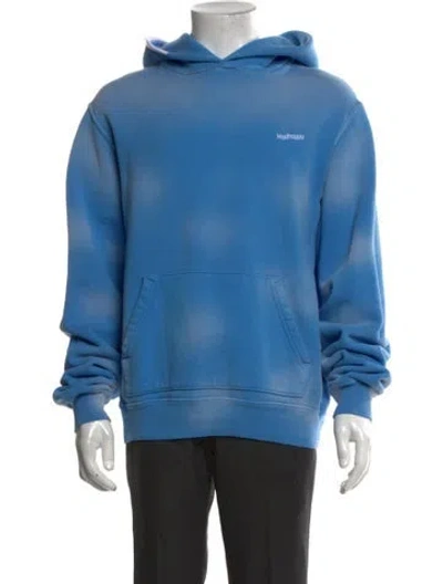 Pre-owned Madhappy Crew Neck Long Sleeve Hoodie In Blue