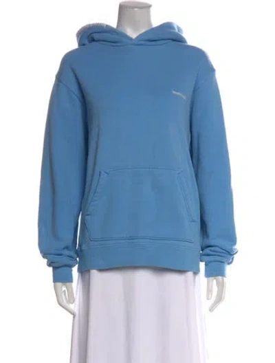 Pre-owned Madhappy Crew Neck Long Sleeve Hoodie In Blue