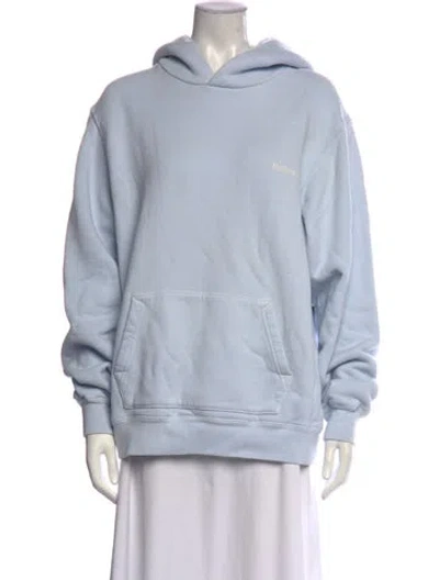 Pre-owned Madhappy Crew Neck Long Sleeve Hoodie In Blue