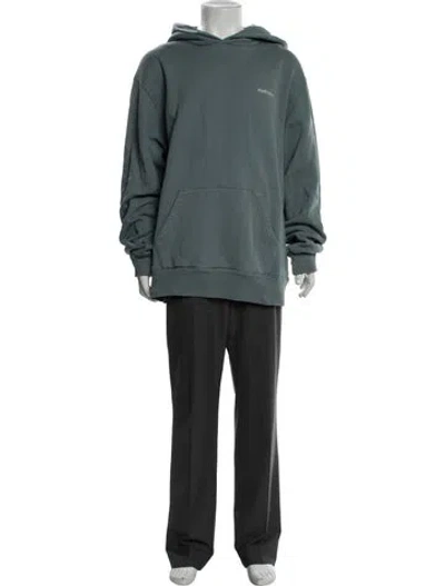 Pre-owned Madhappy Crew Neck Long Sleeve Hoodie In Blue
