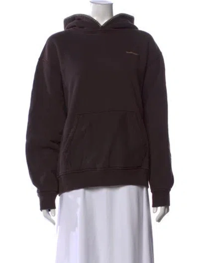 Pre-owned Madhappy Crew Neck Long Sleeve Hoodie In Brown
