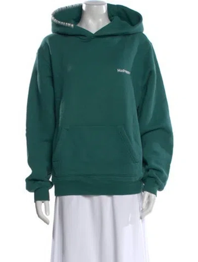 Pre-owned Madhappy Crew Neck Long Sleeve Hoodie In Green