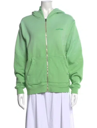 Pre-owned Madhappy Crew Neck Long Sleeve Hoodie In Green