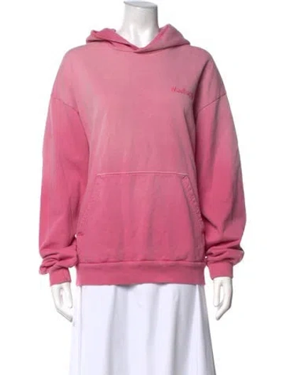 Pre-owned Madhappy Crew Neck Long Sleeve Hoodie In Pink