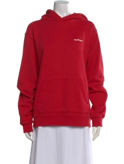 Pre-owned Madhappy Crew Neck Long Sleeve Hoodie In Red