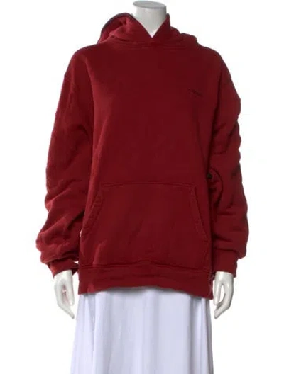 Pre-owned Madhappy Crew Neck Long Sleeve Hoodie In Red