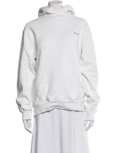 Pre-owned Madhappy Crew Neck Long Sleeve Hoodie In White