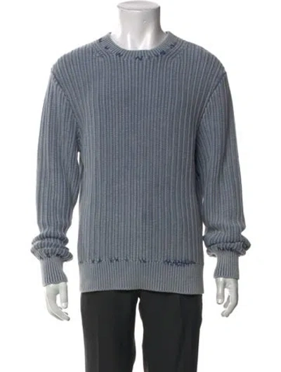 Pre-owned Madhappy Crew Neck Long Sleeve Pullover In Blue