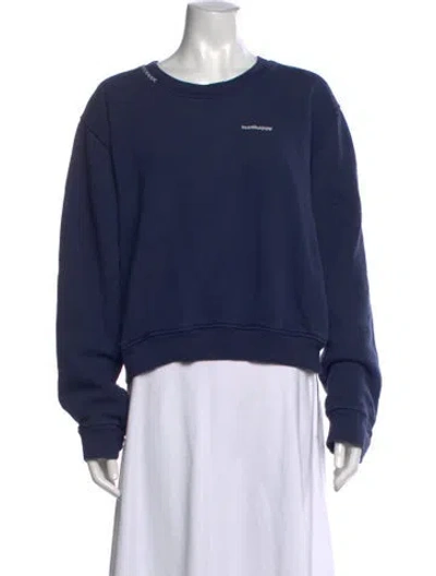 Pre-owned Madhappy Crew Neck Long Sleeve Sweatshirt In Blue