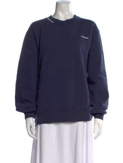 Pre-owned Madhappy Crew Neck Long Sleeve Sweatshirt In Blue