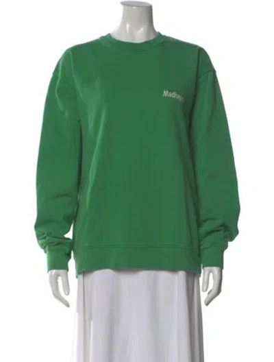 Pre-owned Madhappy Crew Neck Long Sleeve Sweatshirt In Green