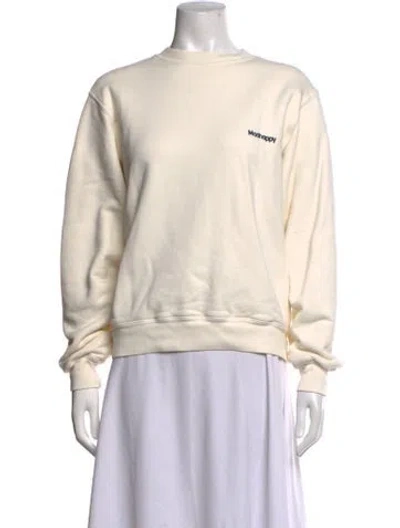 Pre-owned Madhappy Crew Neck Long Sleeve Sweatshirt In Neutrals