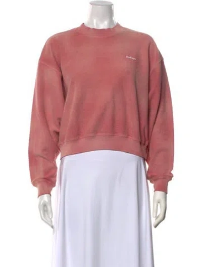 Pre-owned Madhappy Crew Neck Long Sleeve Sweatshirt In Pink