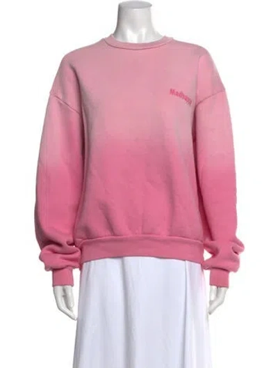 Pre-owned Madhappy Crew Neck Long Sleeve Sweatshirt In Pink