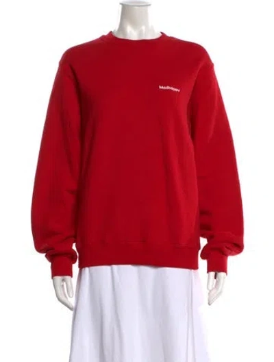 Pre-owned Madhappy Crew Neck Long Sleeve Sweatshirt In Red