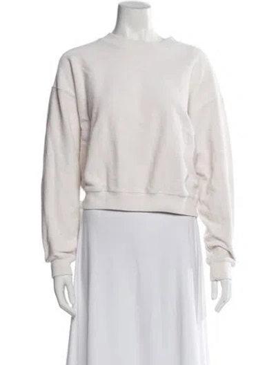 Pre-owned Madhappy Crew Neck Long Sleeve Sweatshirt In White