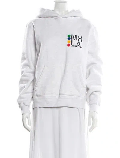 Pre-owned Madhappy Crew Neck Long Sleeve Sweatshirt In White