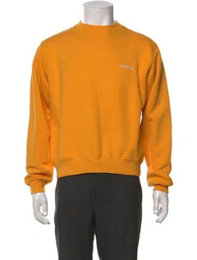 Pre-owned Madhappy Crew Neck Long Sleeve Sweatshirt In Yellow