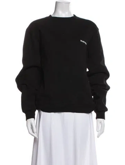 Pre-owned Madhappy Crew Neck Midi Length Dress In Black