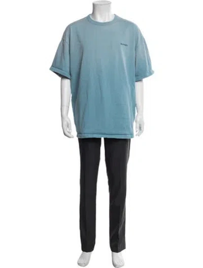 Pre-owned Madhappy Crew Neck Short Sleeve In Blue