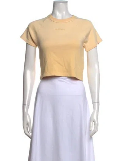 Pre-owned Madhappy Crew Neck Short Sleeve Crop Top In Neutrals