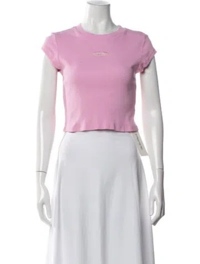 Pre-owned Madhappy Crew Neck Short Sleeve Crop Top In Pink
