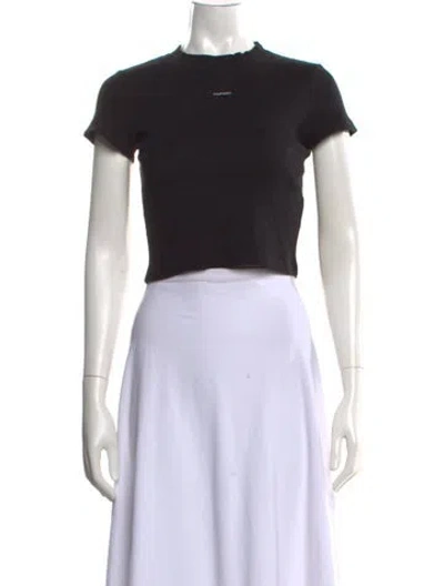 Pre-owned Madhappy Crew Neck Short Sleeve Crop Top W/ Tags In Black