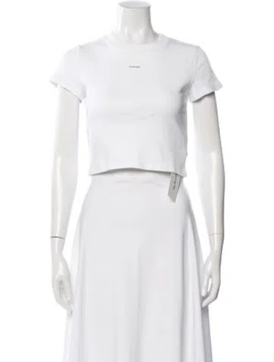 Pre-owned Madhappy Crew Neck Short Sleeve Crop Top W/ Tags In White